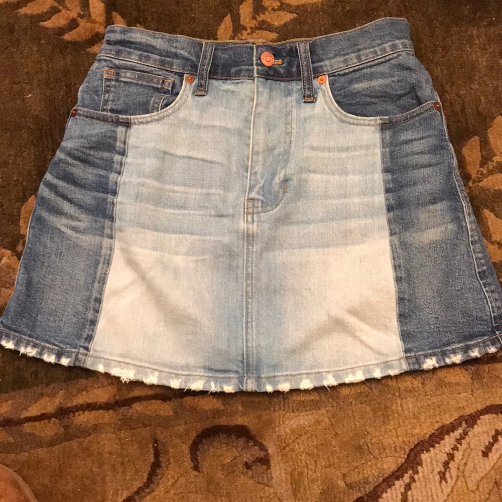 Madewell Blue Patchwork Mini Skirt - image 2